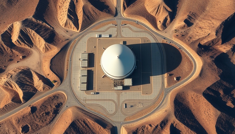Aerial view of Iran Fordo nuclear facility in arid landscape.