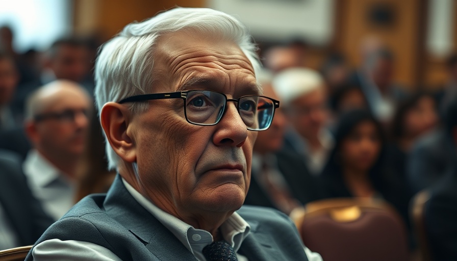 Thoughtful older man in a formal setting discussing wealth inequality in America today.