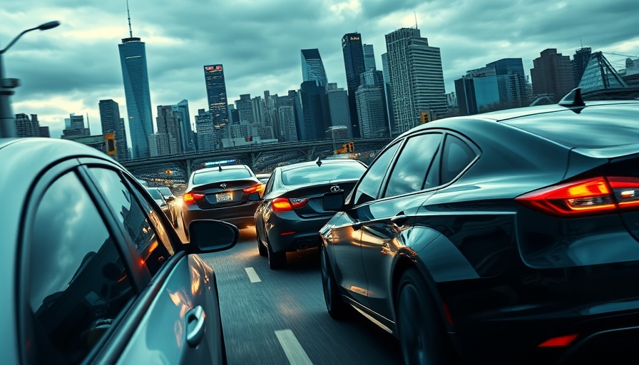 Urban traffic scene depicting road rage incidents in Houston.