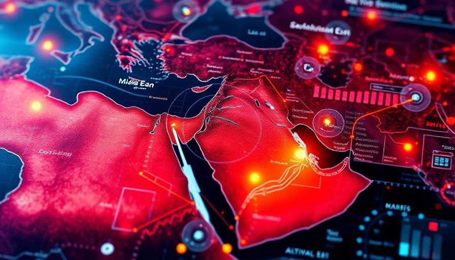 Abstract image of Iranian potential retaliations with map elements.