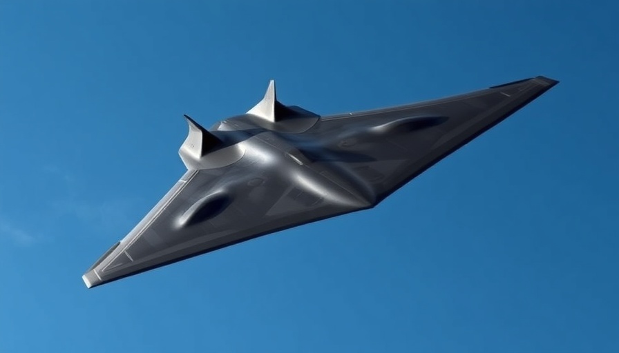 Sleek stealth B-2 bomber flying in clear skies, part of Iran mission.