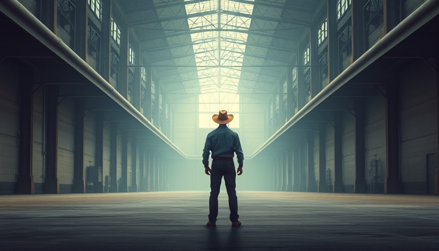 Texas film incentives program: Lone figure in warehouse.