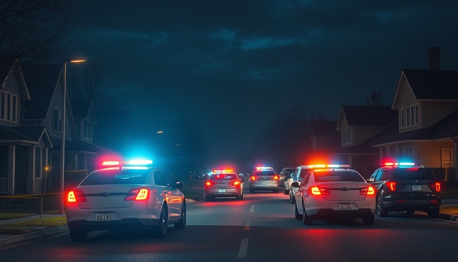 San Antonio local news police scene at night, flashing lights.