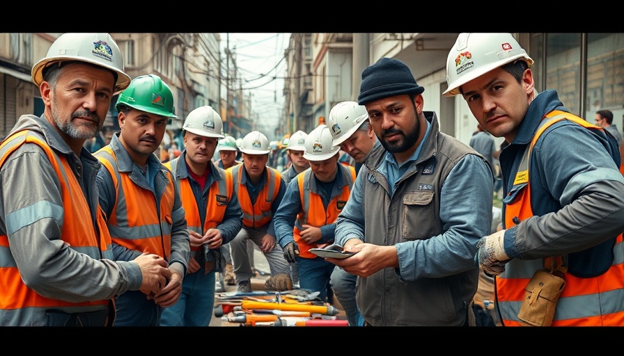 Utility workers at roadside repair site in Magnolia