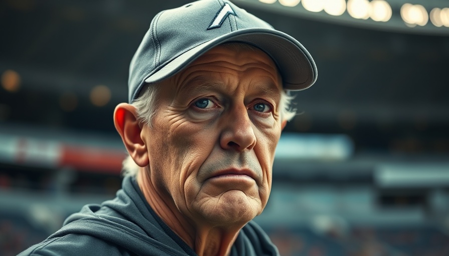 Older person in sports cap at football event, natural lighting.