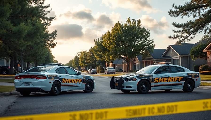Police cars at Magnolia crime scene in residential area.