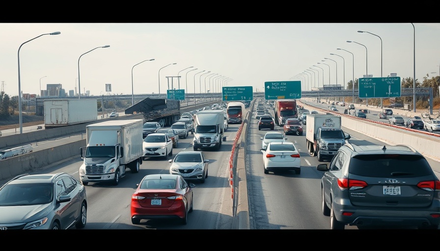 I-10 East Freeway truck crash causing heavy traffic.