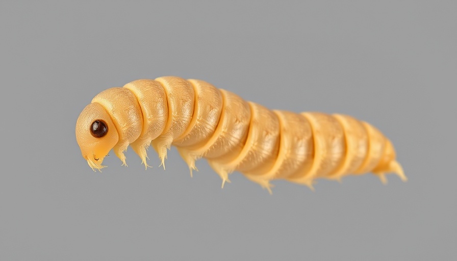Macro shot of screwworm larva, Texas New World Screwworm Response Team.