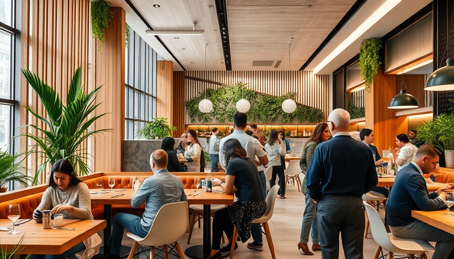Modern Austin restaurant interior with diners, elegant decor