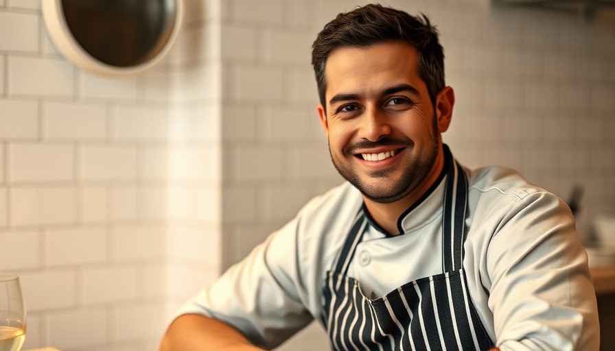 Chef in Dallas Food Scene smiling in modern eatery.