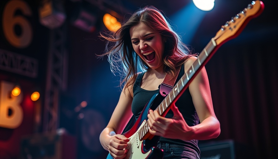 Energetic guitarist performing at Hot Summer Nights Austin 2025.