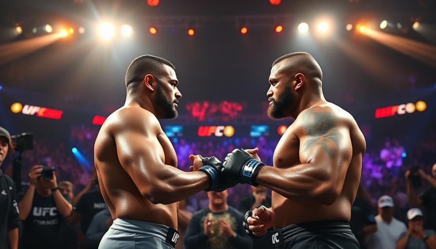 UFC 317 fighters showing respect on stage.