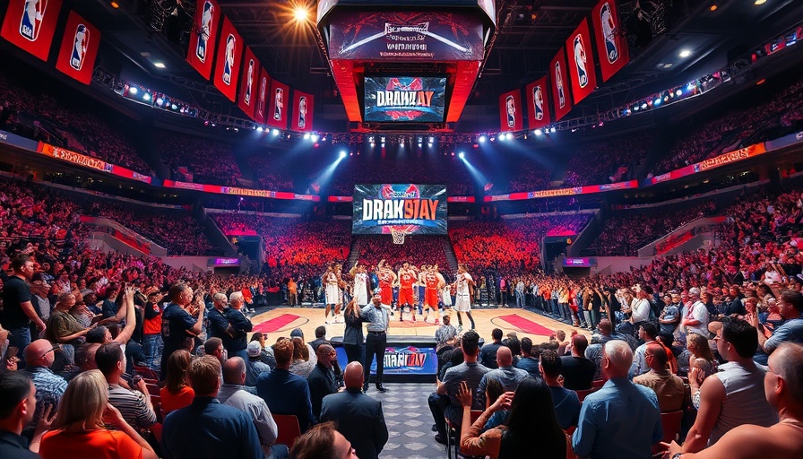 Lively NBA Draft 2023 stage with audience and players celebrating