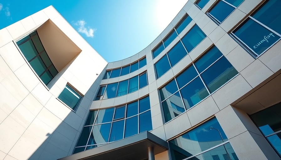 Modern Austin educational building under clear sky.