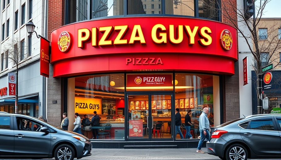 Exterior of Pizza Guys Plano Texas location storefront.