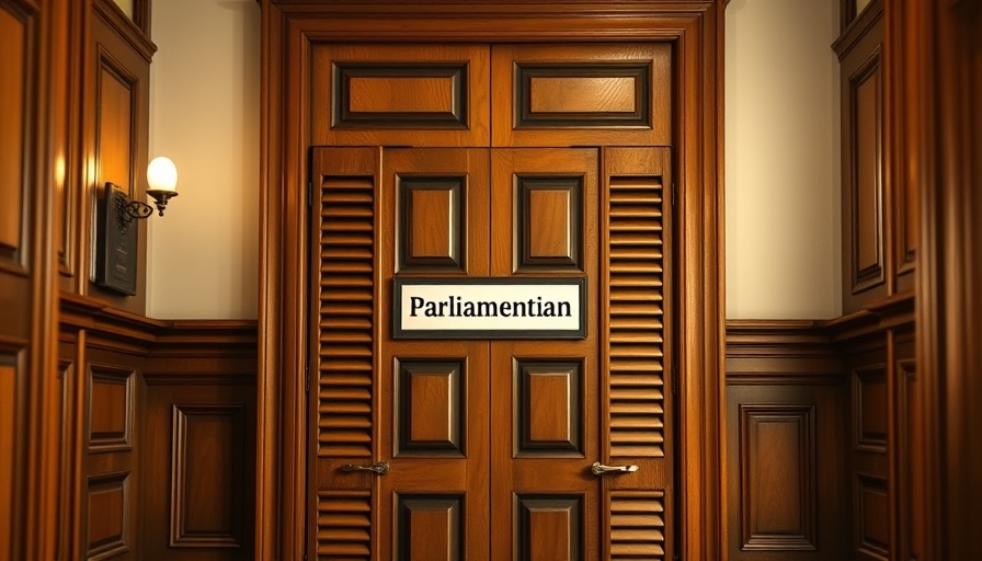 Wooden parliamentarian door related to private school vouchers policy.