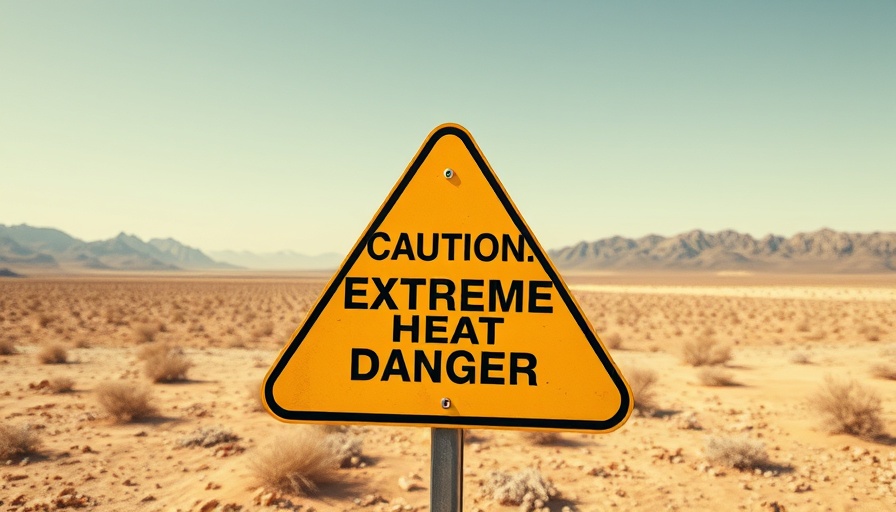 Warning sign highlighting extreme heat danger to prevent heat stroke this summer.