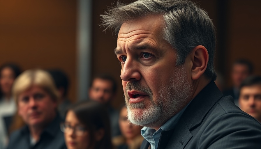 Man discussing nationwide school choice at a public event