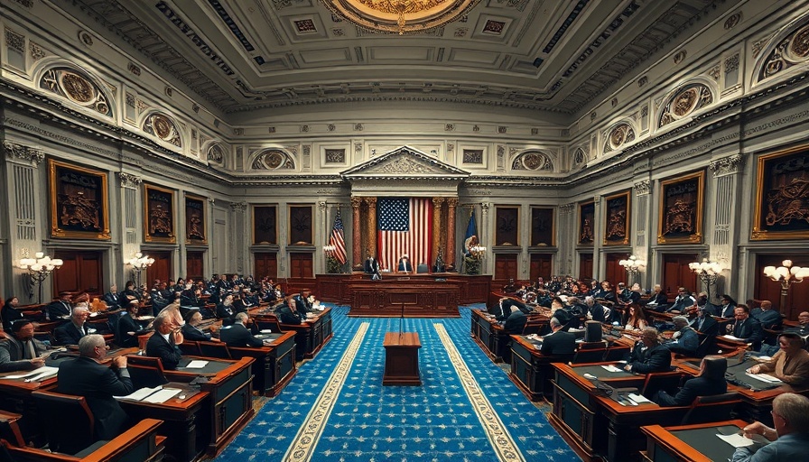 Senate chamber during debate with officials and ornate decor.