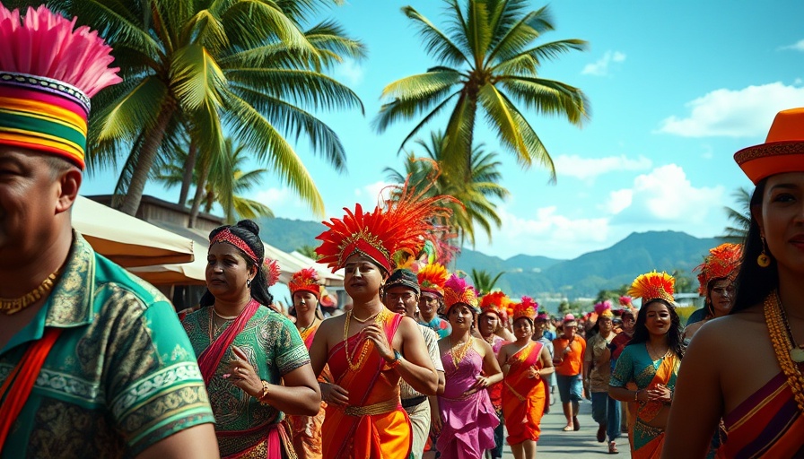 Vibrant parade on Seychelles National Day celebration.