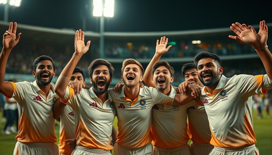 Texas Super Kings cricket team celebrating victory under bright stadium lights.