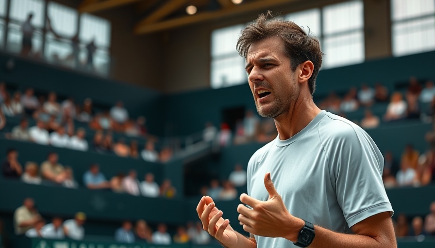 Frustrated tennis player pauses match, Wimbledon results impacted.