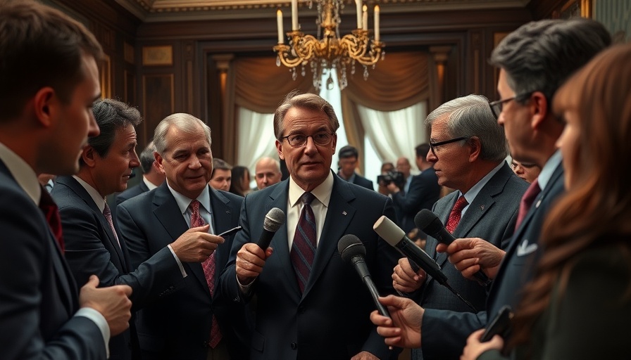 Reporters engaging with a politician during the Senate Vote-a-Rama.