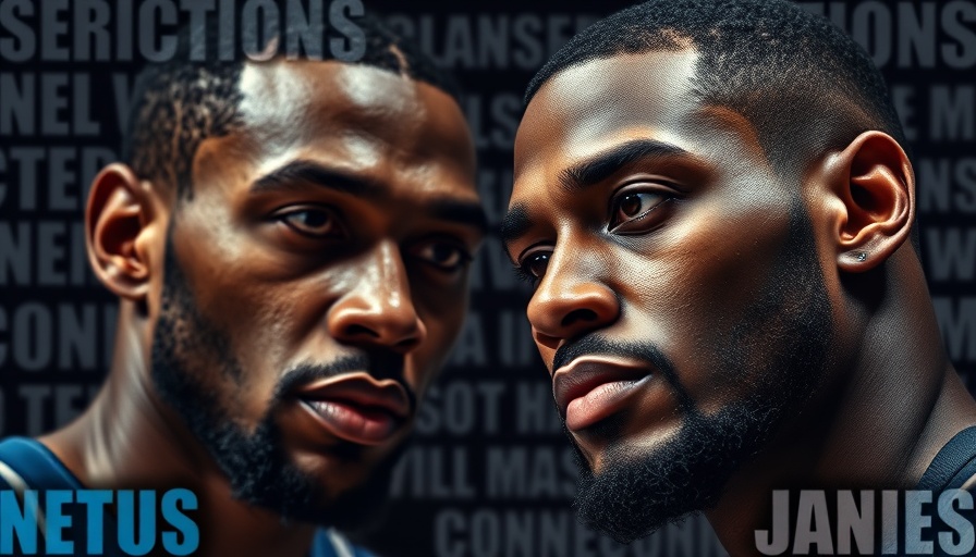 NBA trade rumors: Two players with dynamic graphics and text.