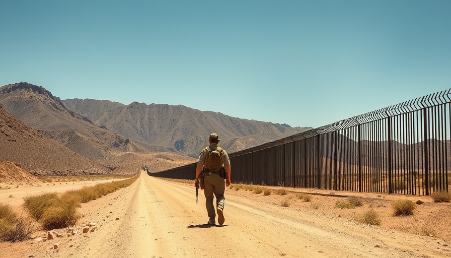 Border patrol agent at southern border amidst low crossings.