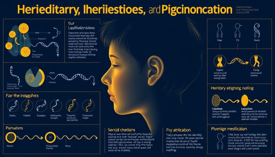 Infographic explaining the role of pigmentation in hereditary hearing loss.