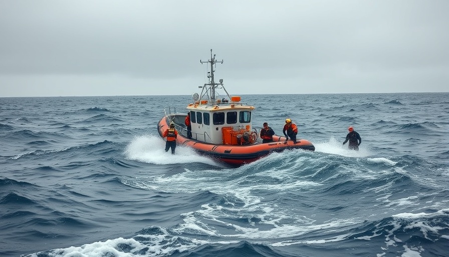 Rescue boat approaching girl in ocean, emergency Disney cruise.