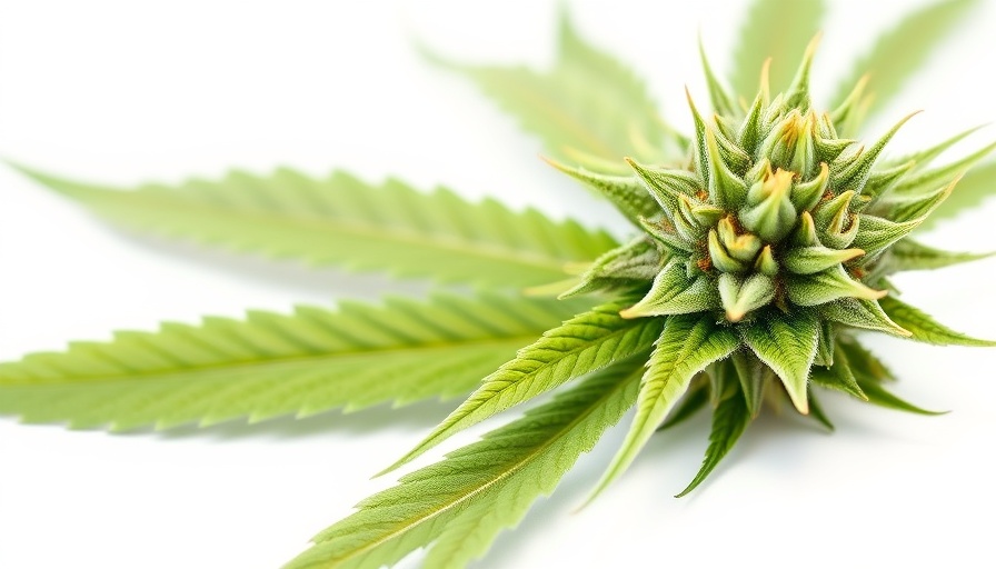 Vibrant cannabis leaf and bud close-up, Texas Medical Marijuana hemp.