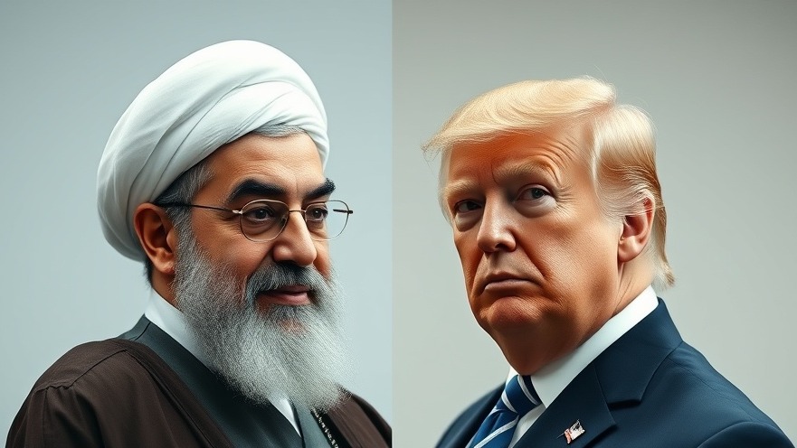 Iran nuclear negotiations with mullah and Trump, serious expressions in a neutral studio.