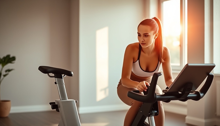 Young woman cycling on modern recumbent bike, best exercise bikes 2025.