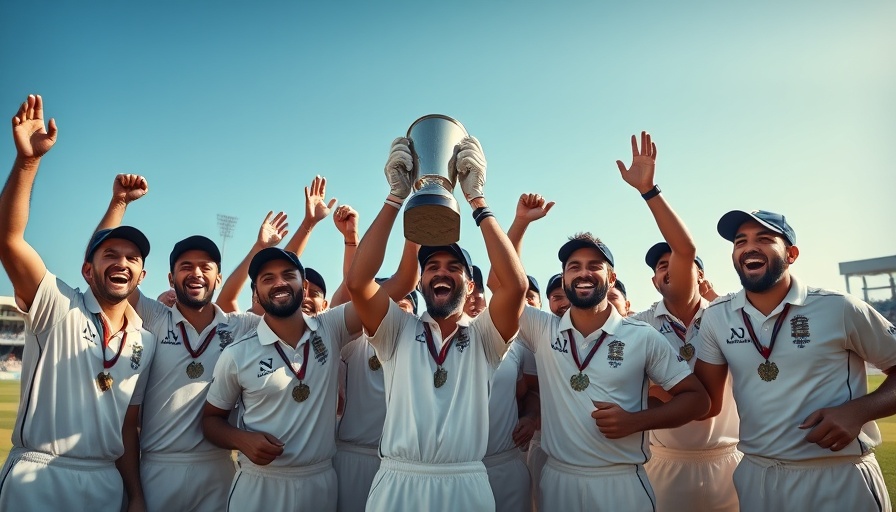 Orcas cricket team wins, celebrating with trophy on field.