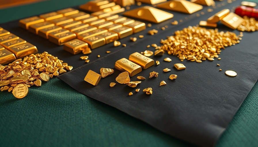 Gold bars from shipwreck displayed with artifacts on table.