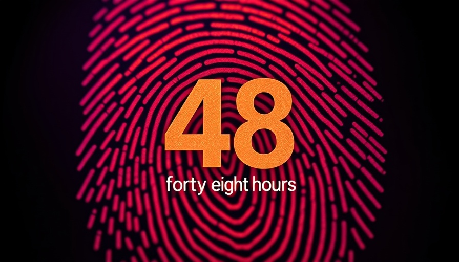 48 Hours show branding with fingerprint background.