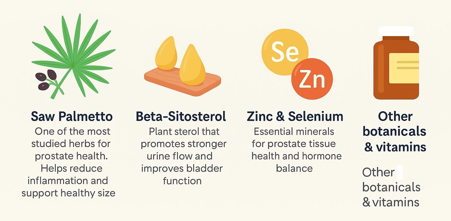 Saw palmetto, zinc and selenium are only a few of the all-natural ingredients in ProstaVive.