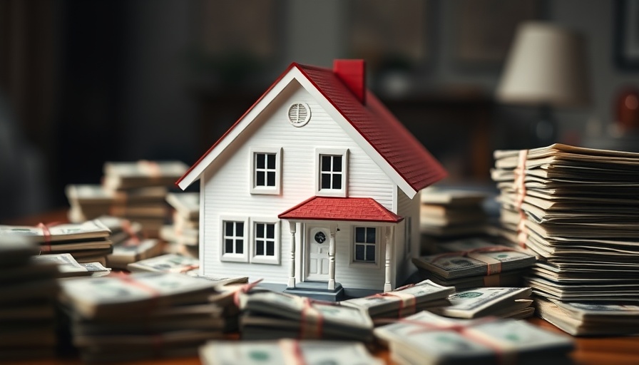 Miniature house with cash stacks symbolizing no-closing-cost HELOCs.