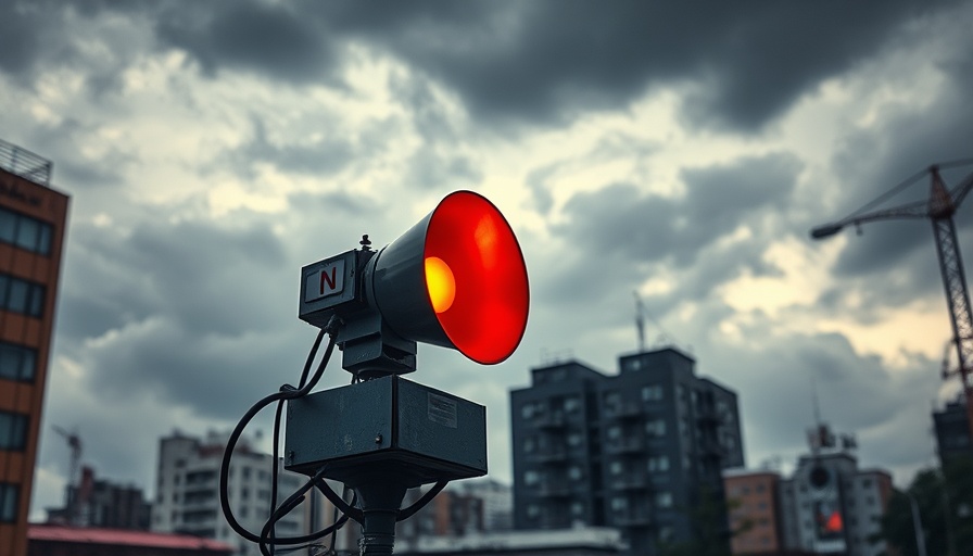 Texas flooding warning sirens during cloudy weather
