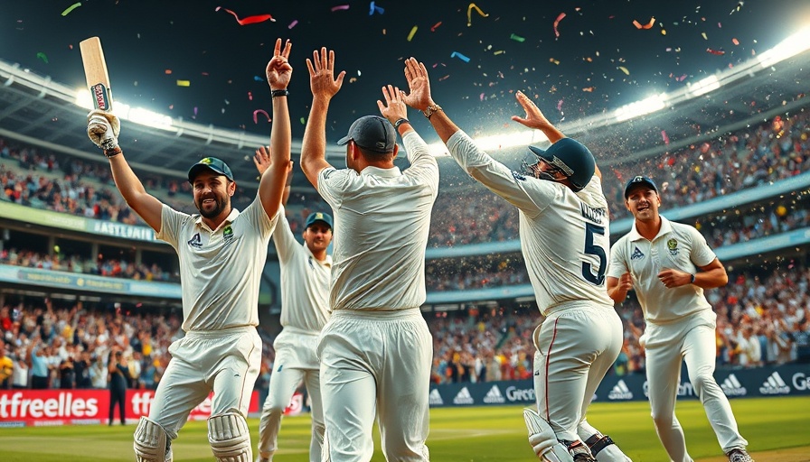 MLC 2025 Qualifier Results celebration in cricket stadium.