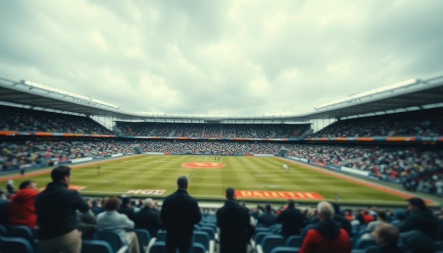 Blurred sports stadium scene during MLC 2025 Qualifier 1 washed out.