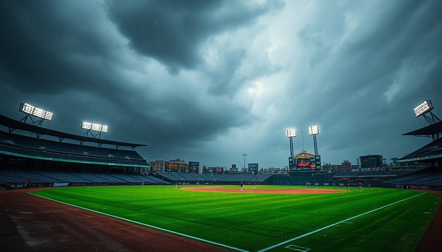 Rain impacting Mets baseball game performance.