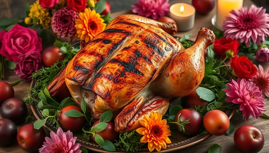Grilled Spatchcocked Chicken with Summer Herbs elegantly presented on a table.