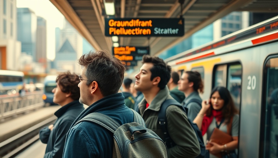 Dallas transit commuters at train station amid service changes.