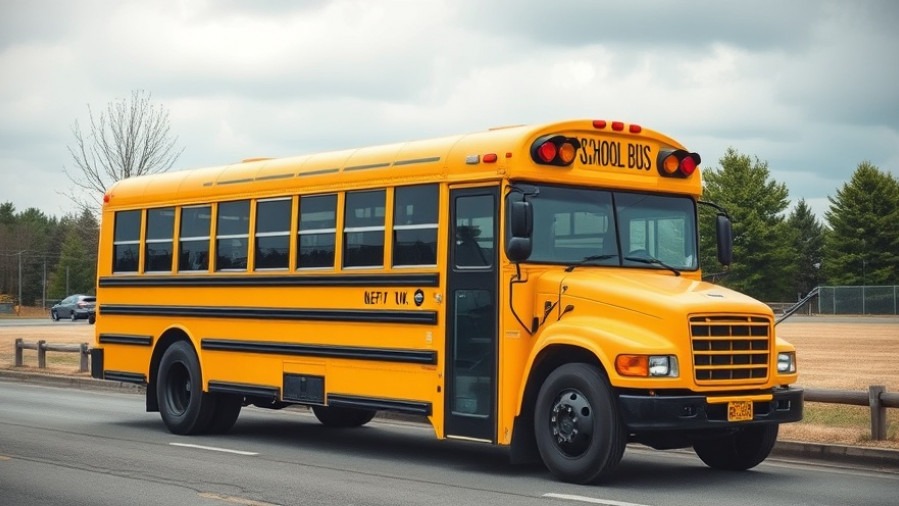 Yellow school bus featured in Austin local news coverage.
