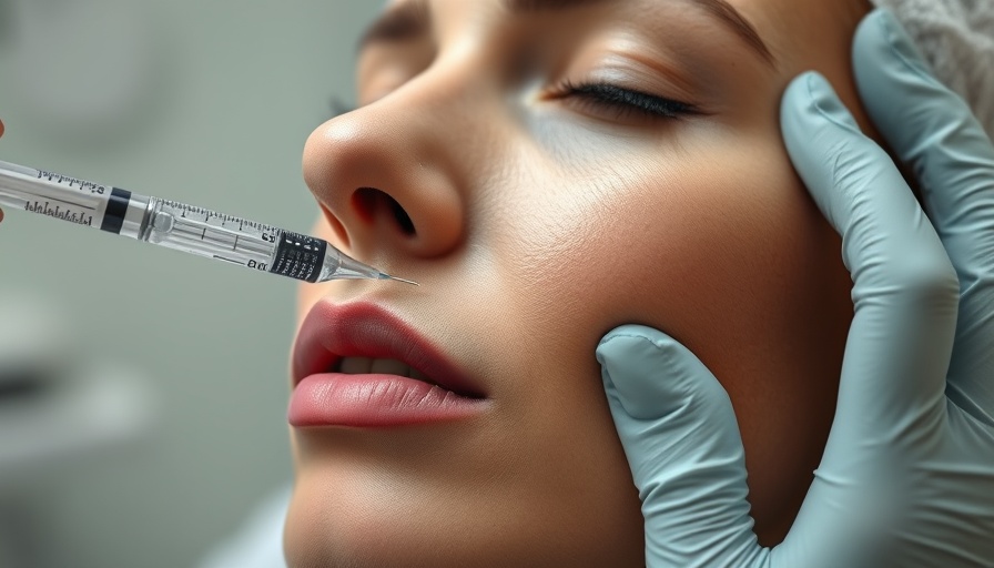 Close-up of dermal filler injection for skin health in clinical setting.