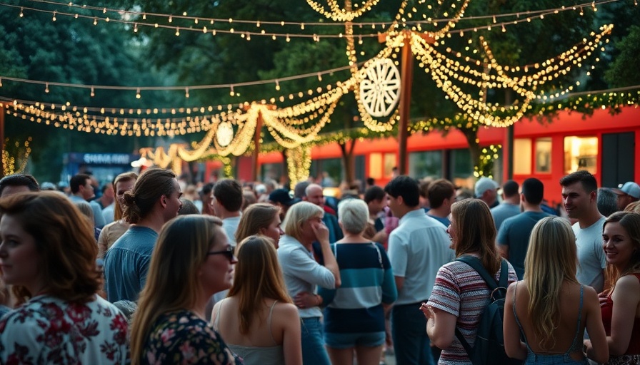 Christmas in July celebration in Dallas with festive decorations.