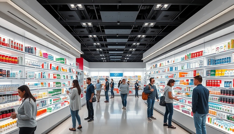 SandsRx Pharmacy expansion in Frisco interior with customers browsing