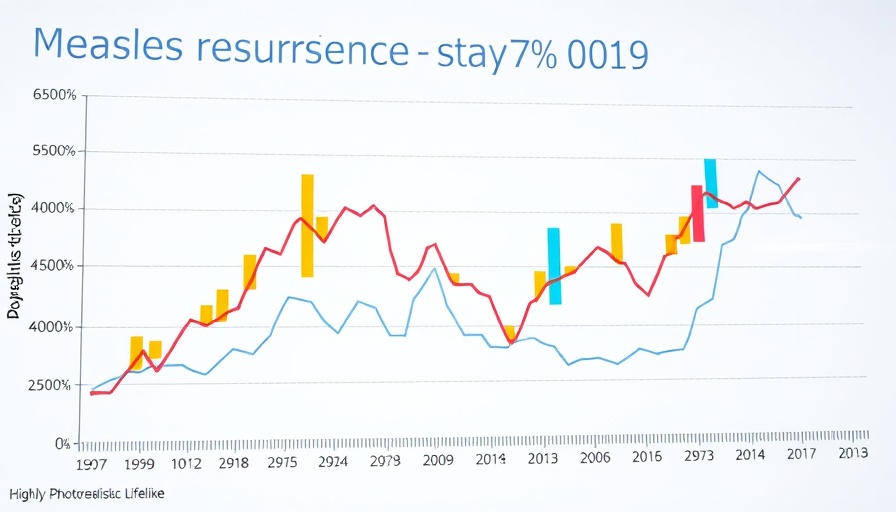 Measles resurgence statistics graph in the US, vibrant colors